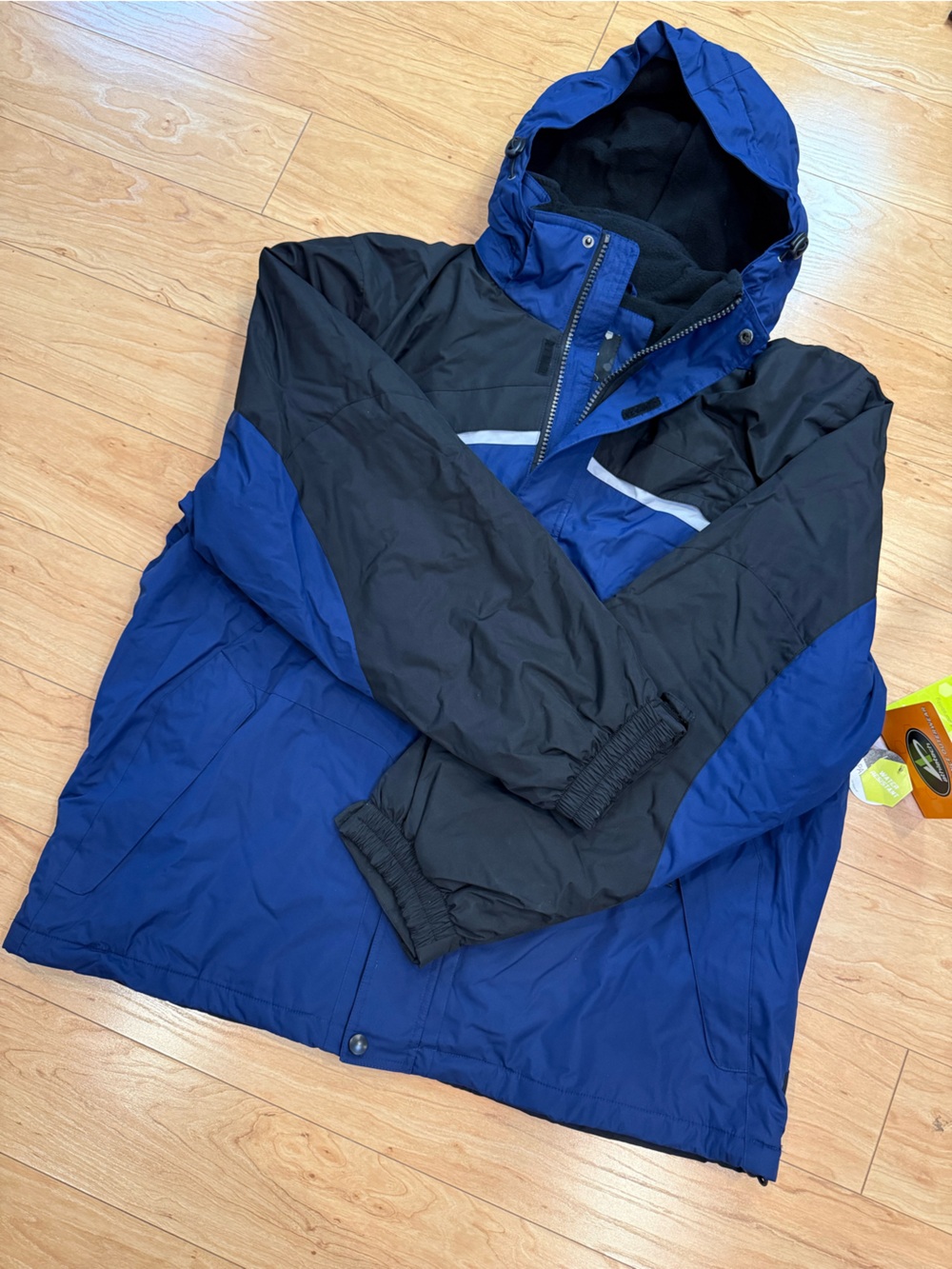 Athletech Men’s XL Blue Black Fleece Lined Water Resistant Jacket NWT
